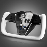 Model 3/Y Yoke Steering Wheel - White Nappa Leather