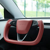 Tesla Model 3 Highland/Y Juniper Yoke Steering Wheel With Full Red Nappa Leather