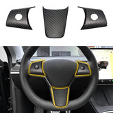True Carbon Fiber Steering Wheel Patch for Tesla Model 3/Y