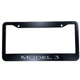 2pcs Tesla Model 3 Black Stainless Metal License Plate Frame(2017-2023.10)