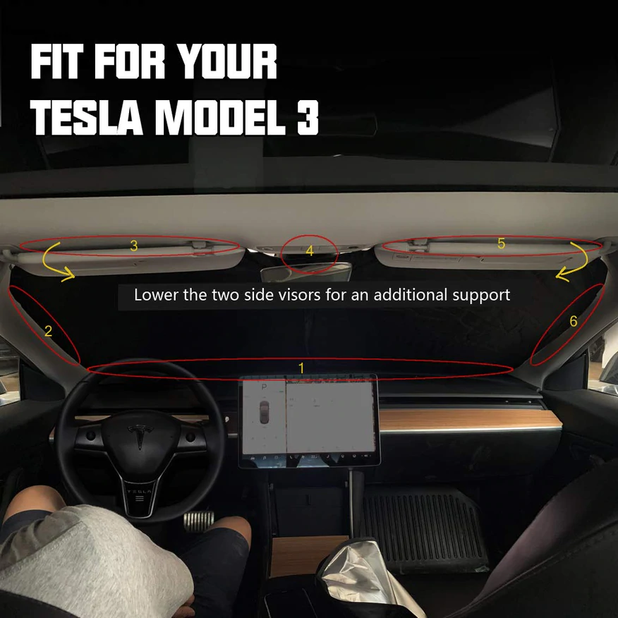 Windshield sunshade for Tesla Model 3/Y
