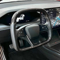 Carbon Fiber Yoke D-Round Steering Wheel for Tesla Model S Plaid (2021-2022)