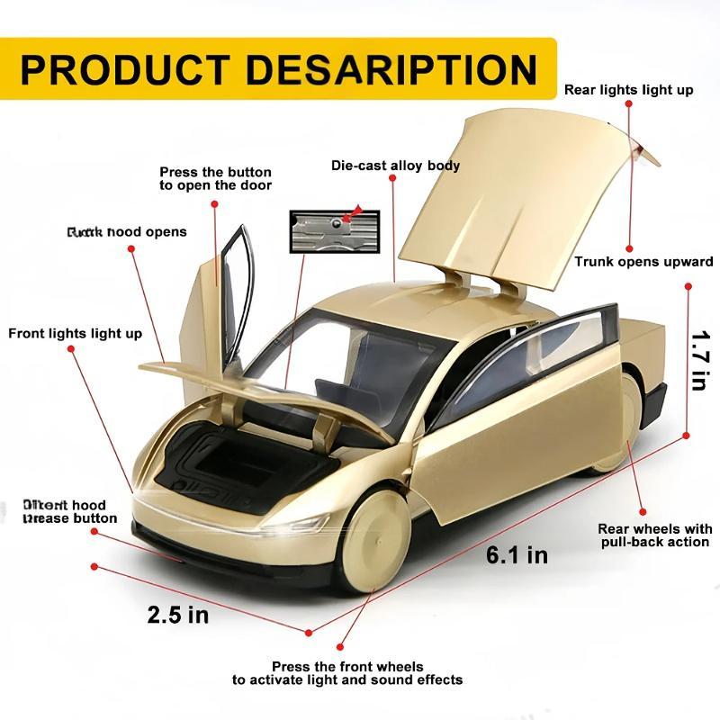 1:32 Cybercab Robotaxi Driverless Taxi Alloy Metal Diecast Model Car