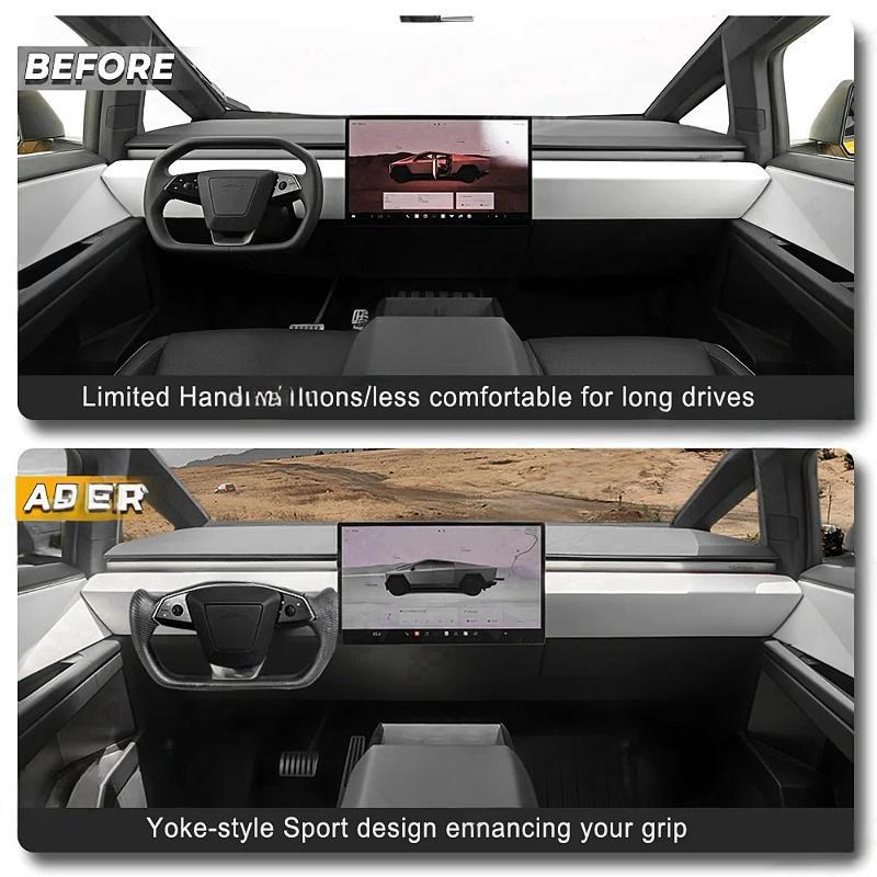 Carbon Fiber Yoke Steering Wheel for Tesla Cybertruck