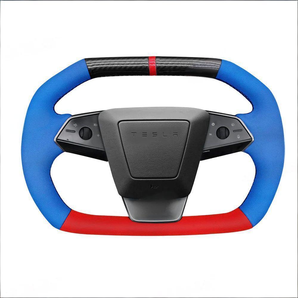 DIY Hand-Stitched Carbon Fiber Steering Wheel Cover for Cybertruck 2024+