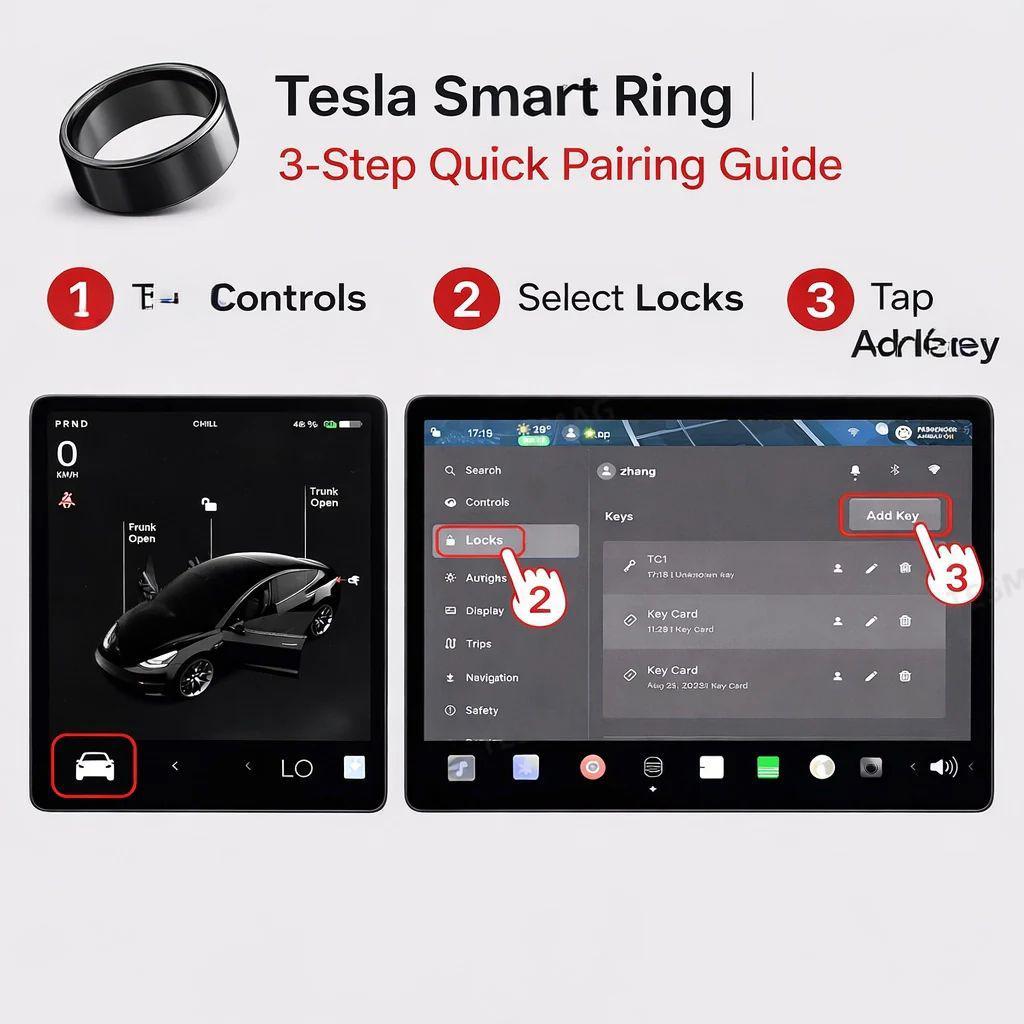 Tesla Smart Ring Key – NFC Keyless Ceramic Key for Model 3/Y