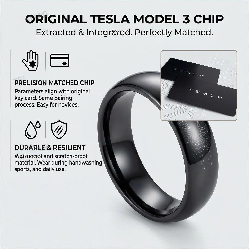Tesla Smart Ring Key – NFC Keyless Ceramic Key for Model 3/Y