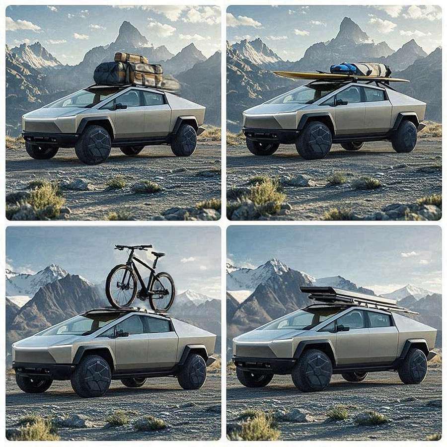 4Pcs Tesla Cybertruck Crossbar Roof Racks